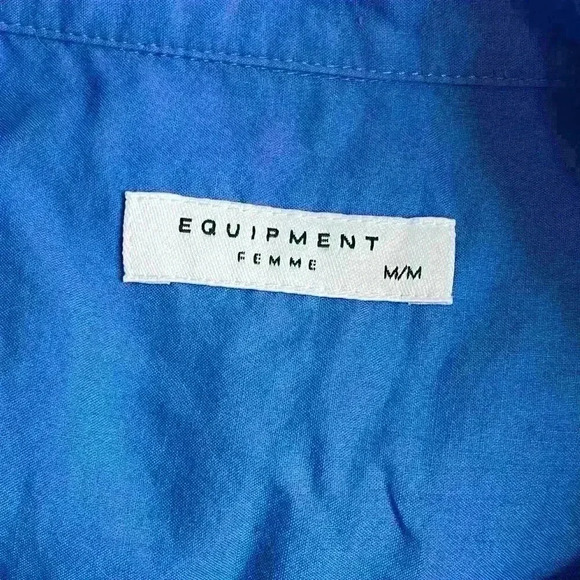 Equipment Femme Blue Sleeveless Button Up Top Size Medium - Picture 5 of 8